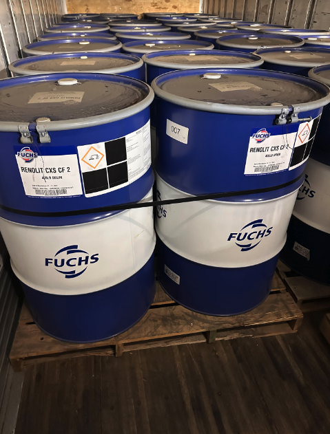 Bulk Lot of Fuchs CF1 & CF2 Grease - QTY 93 400-lb Drums For Sale | Aucto