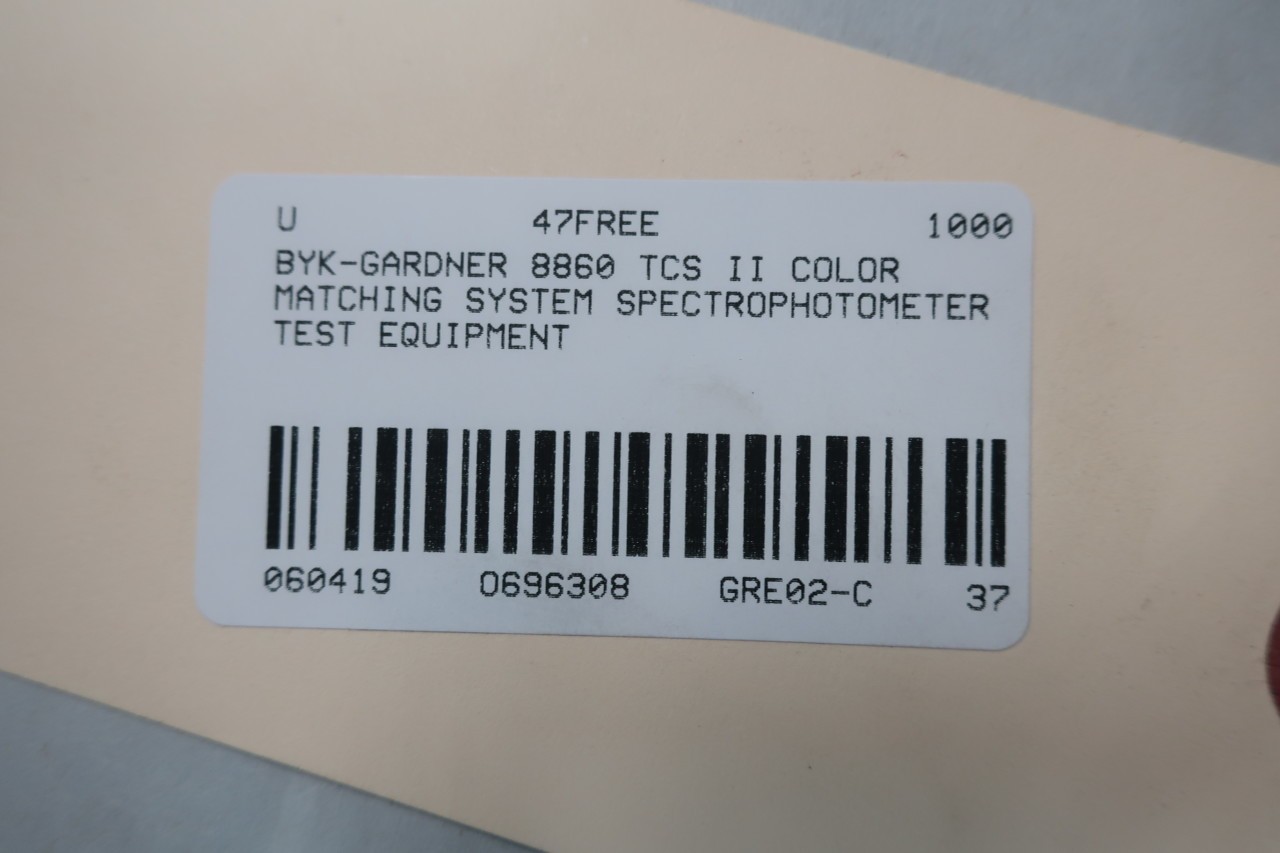 BYK-GARDNER 8860 TCS II COLOR MATCHING SYSTEM SPECTROPHOTOMETER TEST ...