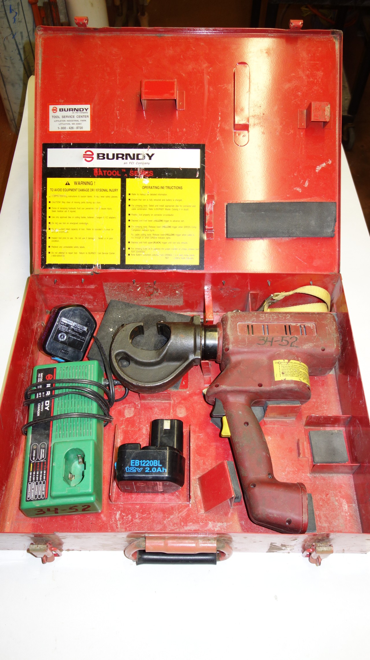 BURNDY BAT35 BATTERY OPERATED HYDRAULIC CRIMPING TOOL For Sale | Aucto