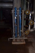 THERMO AES 5423-1 D-54656 STAINLESS WATER FILTER ASSEMBLY WITH STAINLESS BALL VALVES, PNEUMATICS (NOVA SCOTIA)