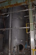 GROUND WOOD PUMP CHEST STAINLESS 125,000L TANK WITH KNIFE GATE VALVES
