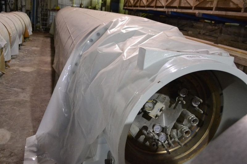 PRESS SECTION ROLL STAINLESS SHELL POLYURETHANE COVER 29FT PAPER ...