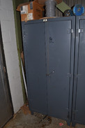 STRONG HOLD CABINET WITH CONTENTS - CIRCUIT BREAKERS, RELAYS, CONTACTORS, FUSES