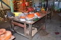 TABLE WITH CONTENTS - VICES, CHAIN FALL HOISTS, PUMP PARTS
