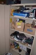 CABINET WITH SPARE CONTROL BOARDS, COOLING FANS
