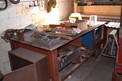 CONTENTS OF TABLE - WRENCHES, CLAMPS, HYDRAULIC HAND PUMP W/ MILLER SRH-444 WELDER
