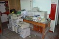CONTENTS OF DESK - HP LASERJET 4050N X2, XEROX PRINTER, DELL DESKTOPS X2, KEYBORADS