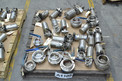 1 PALLET OF ASSORTED STAINLESS SANITARY BUTTERFLY VALVES, ALFA LAVAL, TRI CLOVER, CANDIGRA