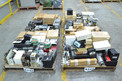 4 PALLETS OF ASSORTED ELECTRONICS, CONTROLLERS, RELAYS, HONEYWELL, ALLEN BRADLEY, GENERAL ELECTRIC