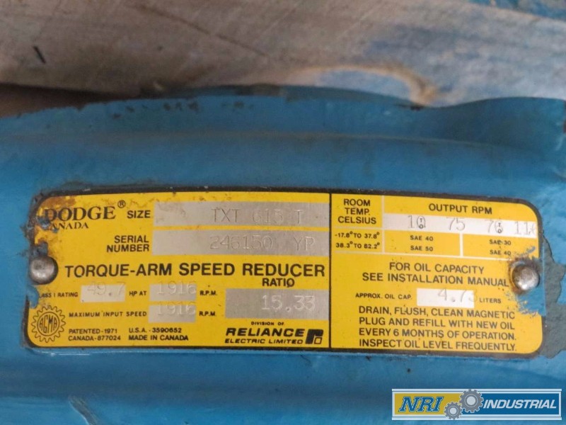 DODGE TXT615T SHAFT MOUNT GEAR REDUCER