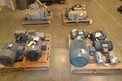 4 PALLETS OF ASSORTED AC/DC MOTORS AND GEARMOTORS 10 HP TO 25 HP RELIANCE BALDOR