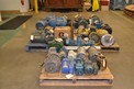 5 PALLETS OF ASSORTED AC / DC MOTORS 1 HP TO 7.5 HP RELIANCE TOSHIBA GRACO SEW DAYTON