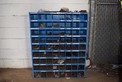 PIGEON HOLE SHELF WITH CONTENTS OF NUTS BOLTS FITTINGS SCREWS