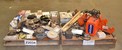 2 PALLETS OF ASSORTED TOOLS, GRINDING WHEELS, HOIST, PNEUMATIC DRILL, RADNOR, INGERSOLL RAND