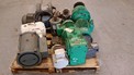 1 PALLET OF ASSORTED AC / DC MOTORS, GE, HAWKER, RELIANCE