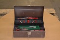 LOT OF ASSORTED HAND REAMERS WITH TOOLBOX