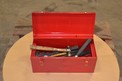 LOT OF BALLPEIN, CLAW HAMMERS WITH TOOLBOX