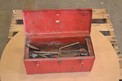 LOT OF ASSORTED LEVER TYPE RATCHETS WITH TOOLBOX