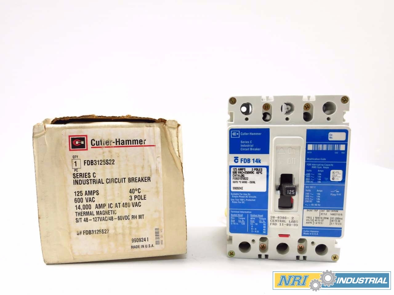 NEW CUTLER HAMMER 125 A CIRCUIT BREAKER
