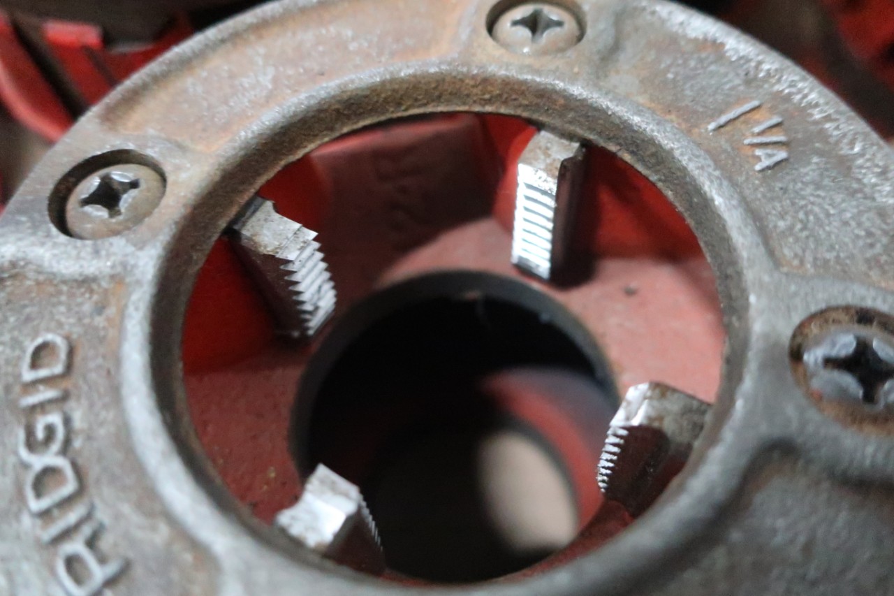 2 RIDGID 700T2 PORTABLE PIPE THREADING MACHINES AND ASSORTED DIE HEADS