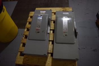 LOT OF 2 GOULD F354 200A AMP 600V-AC DISCONNECT SWITCH