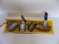 LOT OF 4 STAINLESS AND BRASS THREADED BALL VALVES