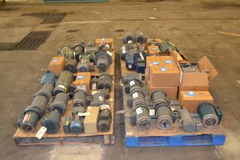 4 PALLETS OF ASSORTED AC/DC MOTORS, .25 HP-7.5HP