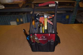 LOT OF ASSORTED HAND TOOLS IN TOOL BAG