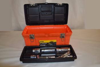 LOT OF TOOLBOX WITH ASSORTED SOCKETS AND ADAPTERS