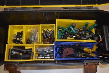 TOOLBOX WITH ASSORTED HAND TOOLS