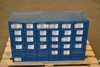 FASTENAL HARDWARE CABINET, 36 DRAWER, WITH CONTENTS