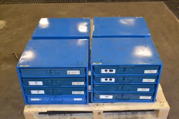 LOT OF 4 FASTENAL HARDWARE CABINETS, WITH CONTENTS