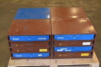 LOT OF 4 HARDWARE STORAGE CABINETS, WITH CONTENTS