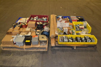 2 PALLETS OF ASSORTED ELECTRICAL HARDWARE