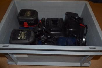 LOT OF ASSORTED BATTERIES AND CHARGERS
