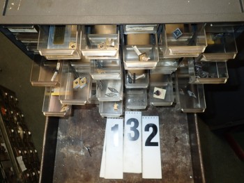 60-Drawer Plastic Parts Cabinet w/ Contents of Carbide Inserts