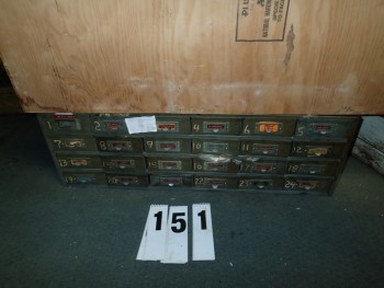 24 Drawer Steel Cabinet W/ Contents