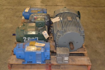 1 PALLET OF ASSORTED AC/DC ELECTRICAL MOTORS