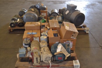 3 PALLETS OF ASSORTED AC/DC ELECTRIC MOTORS