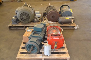 3 PALLETS OF ASSORTED AC/DC ELECTRIC MOTORS