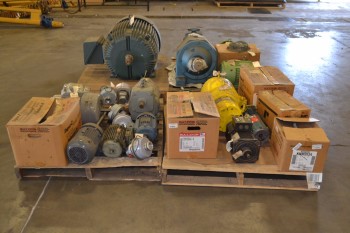 4 PALLETS OF ASSORTED AC/DC ELECTRIC MOTORS