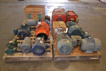 4 PALLETS OF ASSORTED AC/DC ELECTRIC MOTORS