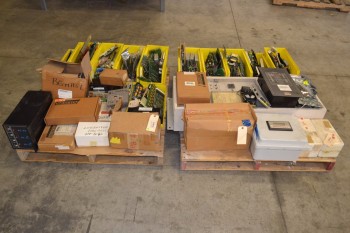 2 PALLETS OF ASSORTED CONTROLS, CONTROLLERS, HONEYWELL