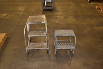 LOT OF 2 ROLLING STEPLADDERS