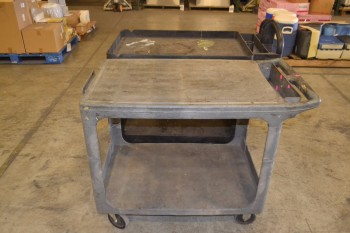 LOT OF 2 ASSORTED PLASTIC UTILITY CARTS