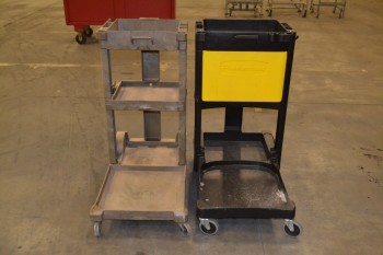 LOT OF 2 RUBBERMAID 6150 JANITOR CARTS