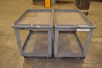 LOT OF 2 ASSORTED PLASTIC UTILITY CARTS