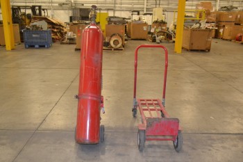 LOT OF 2 CYLINDER CARTS, WITH EMPTY C02 TANK