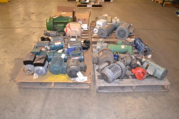 4 PALLETS OF ASSORTED AC/DC ELECTRICAL MOTORS