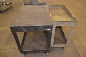 LOT OF 2 ASSORTED PLASTIC UTILITY CARTS